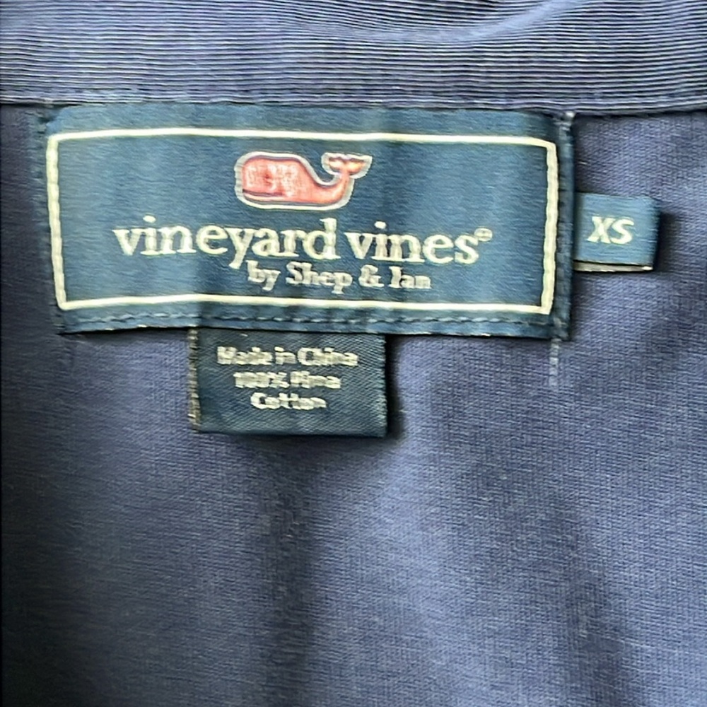 VINEYARD VINES Men's Size XS Blue Polo Plaid Contrast Pima Cotton ‎ Short Sleeve - Picture 3 of 5
